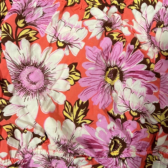 Lily Rose Floral Ruffle Boho Crop Top Junior’s Large - Picture 2 of 5